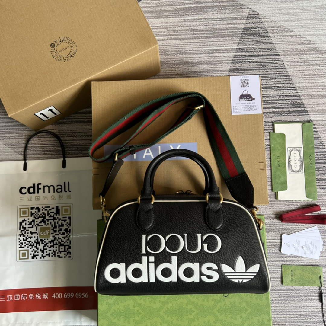 Adidas x Gucci 702397 mini duffle bag black