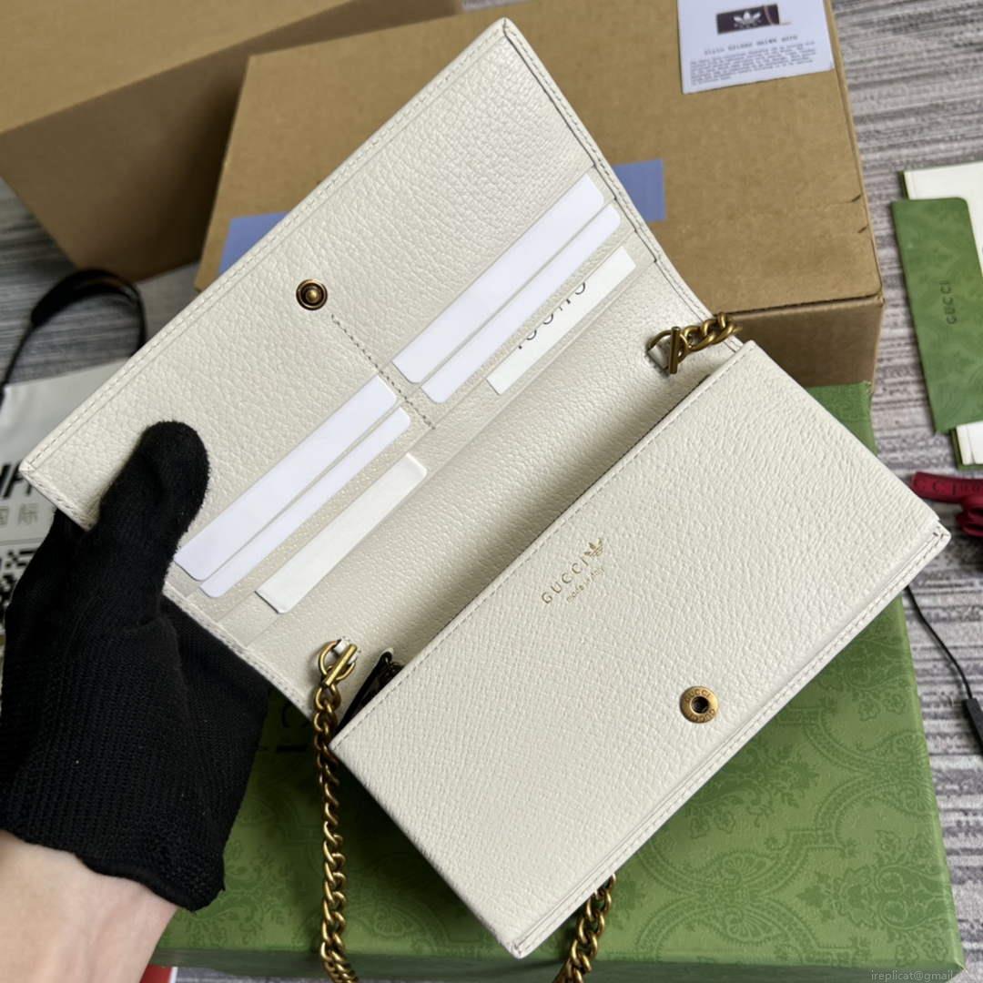 Adidas x Gucci ‎621892 wallet with chain Black and white leather