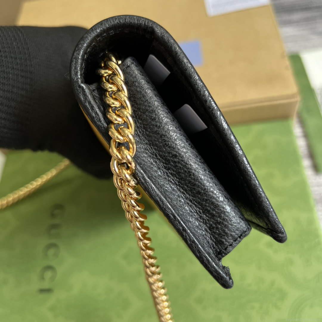 Adidas x Gucci ‎621892 wallet with chain Off-black and yellow leather