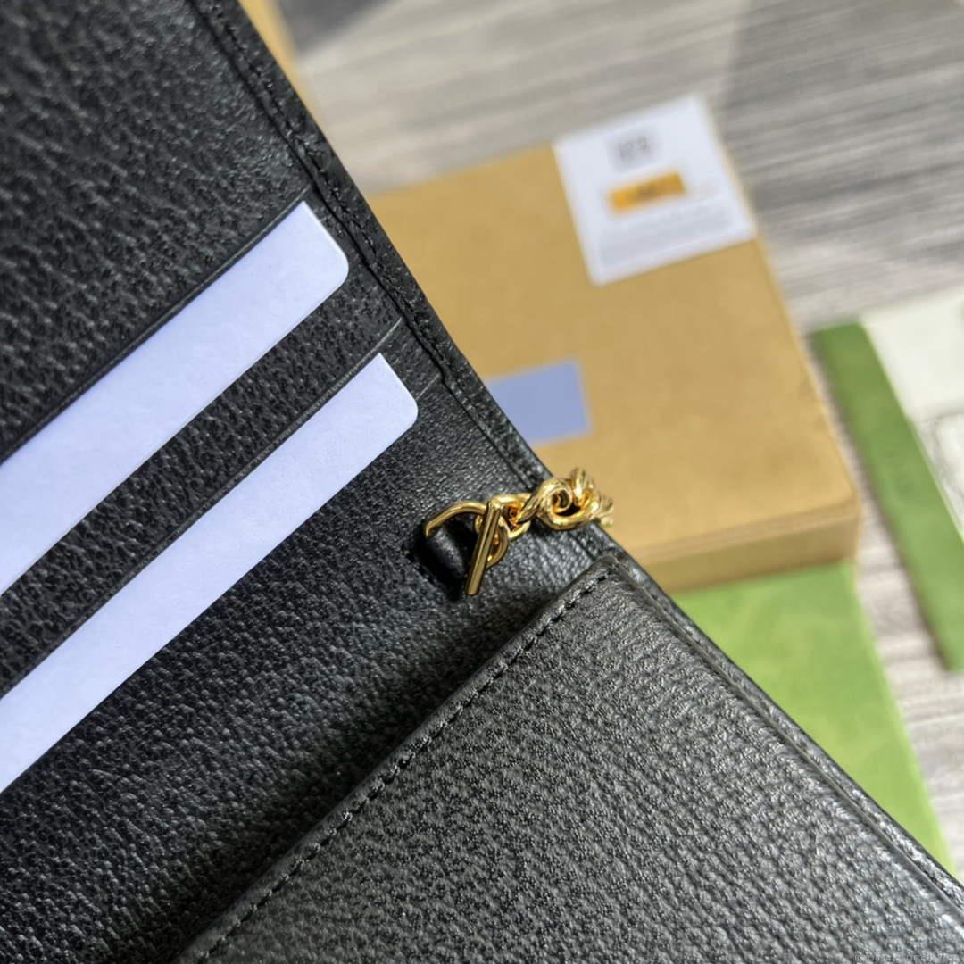 Adidas x Gucci ‎621892 wallet with chain Off-black and yellow leather