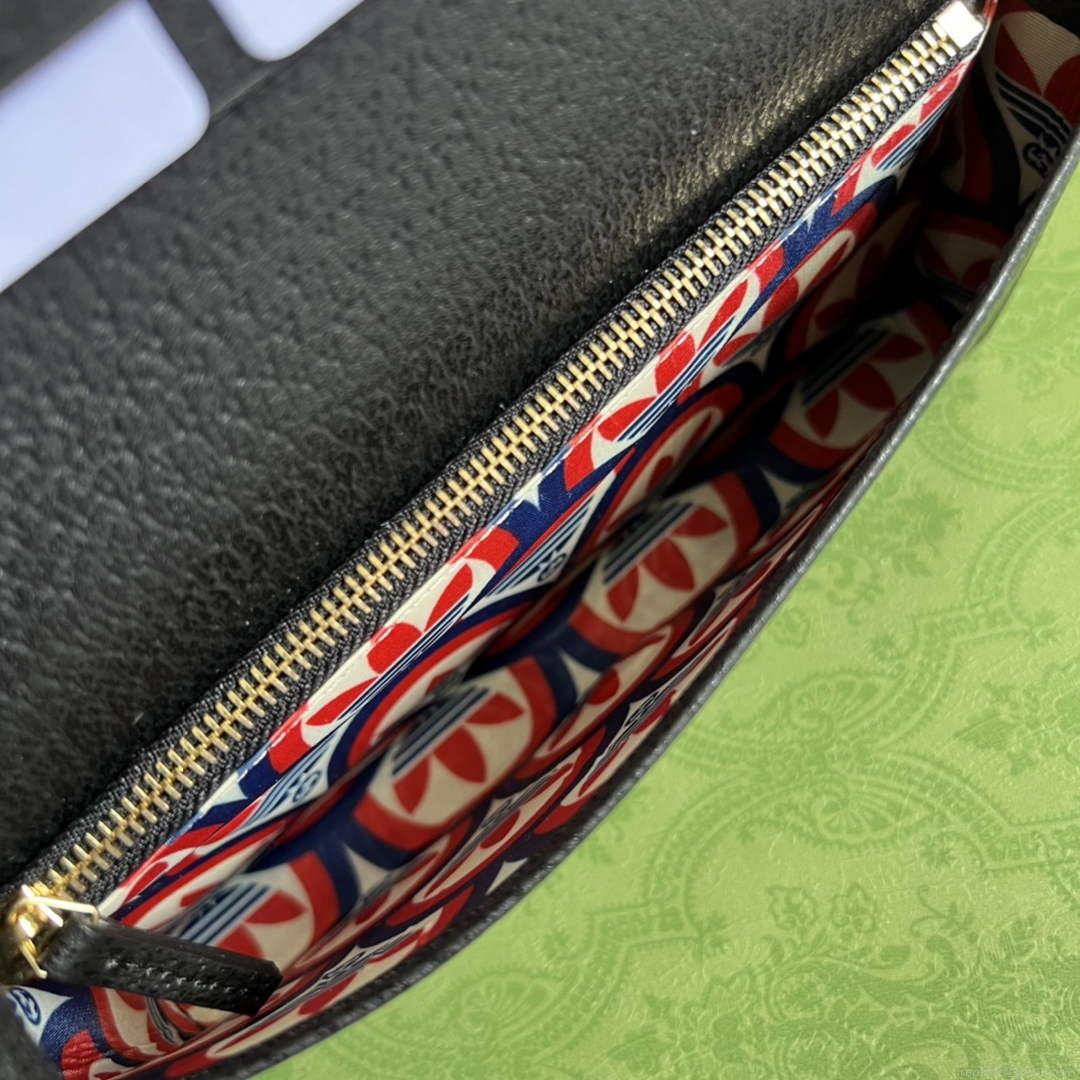 Adidas x Gucci ‎621892 wallet with chain Off-black and yellow leather