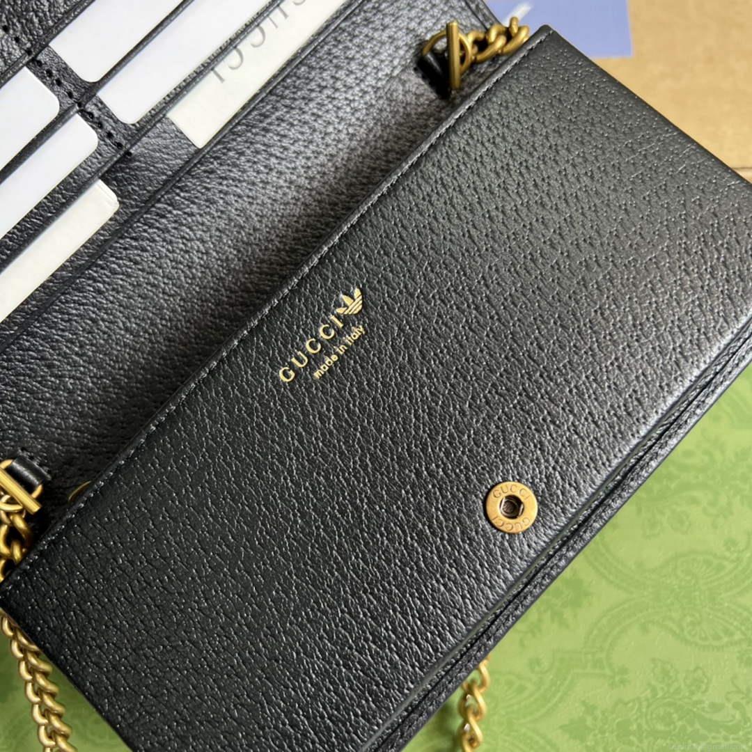 Adidas x Gucci ‎621892 wallet with chain Off-white and black leather