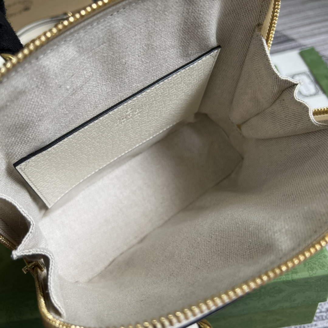 Adidas x Gucci 677212 Horsebit 1955 mini bag white and Black leather