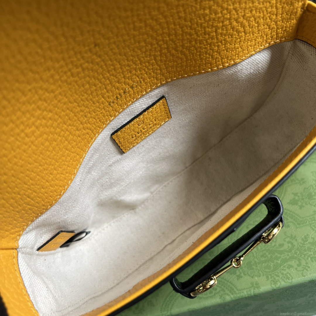 Adidas x Gucci 658574 Horsebit 1955 mini bag Yellow and black leather