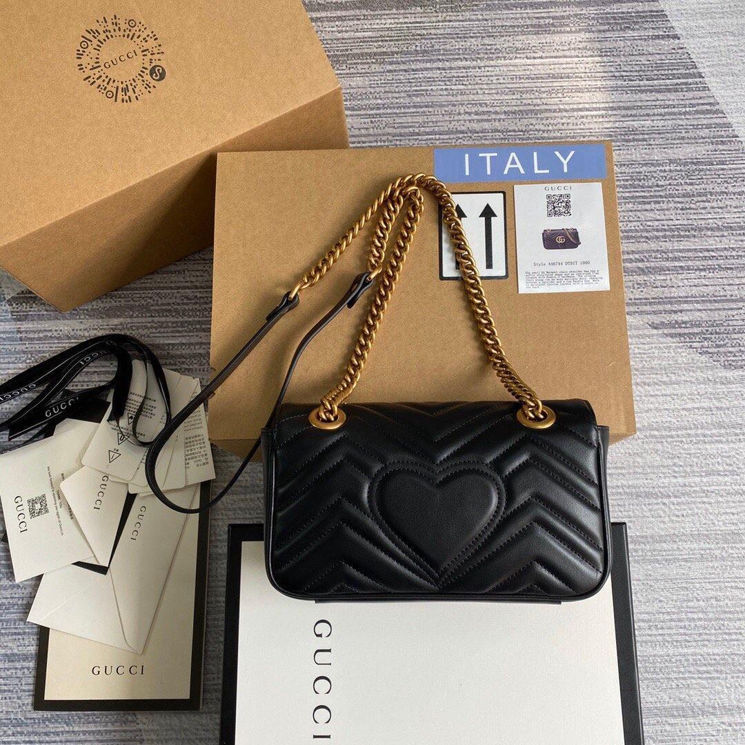 Gucci 446744 GG Marmont Matelassé Mini Bag Black