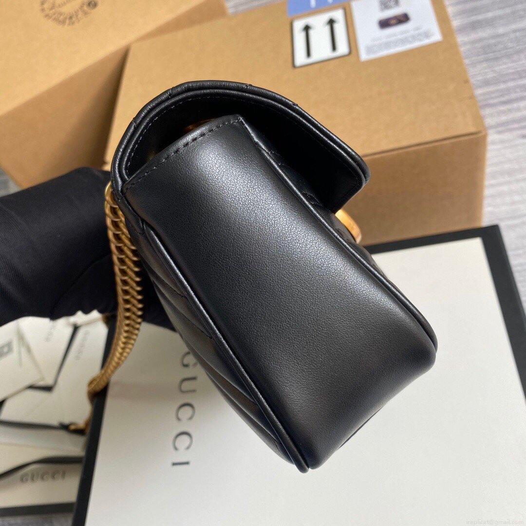 Gucci 446744 GG Marmont Matelassé Mini Bag Black