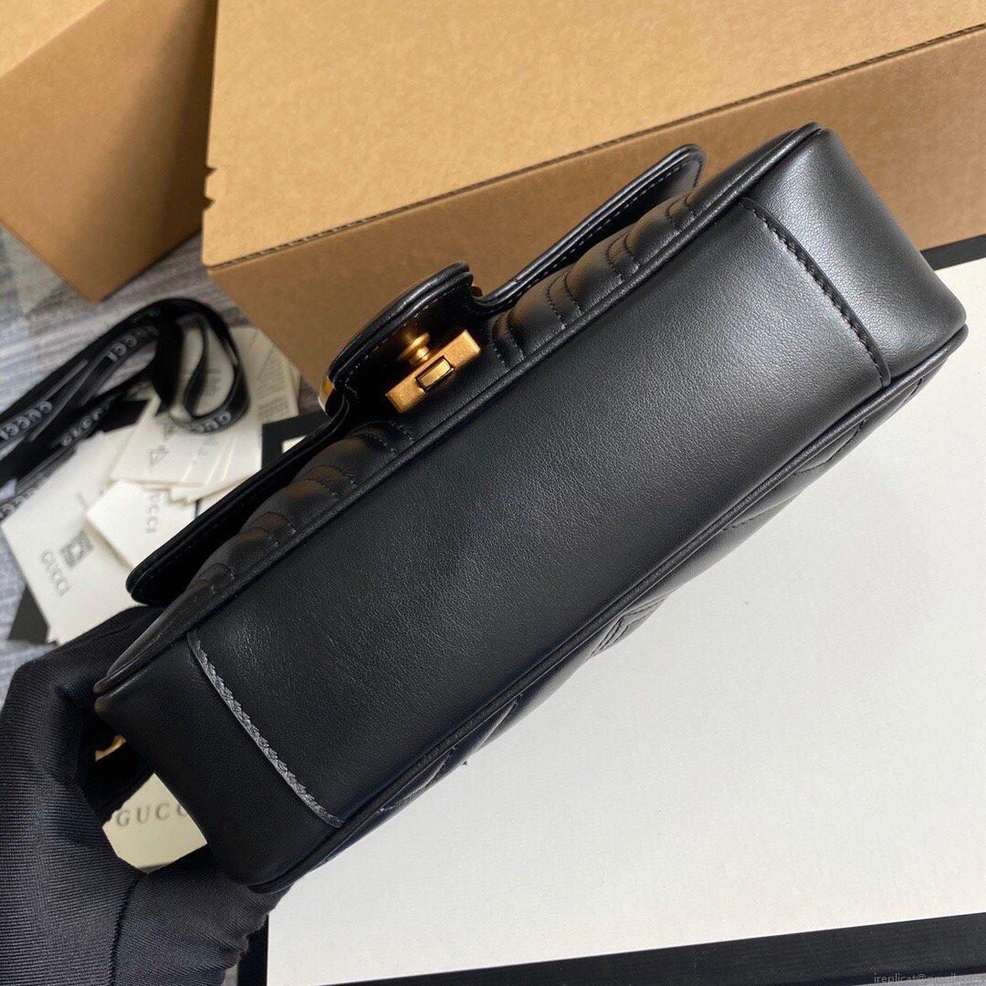 Gucci 446744 GG Marmont Matelassé Mini Bag Black