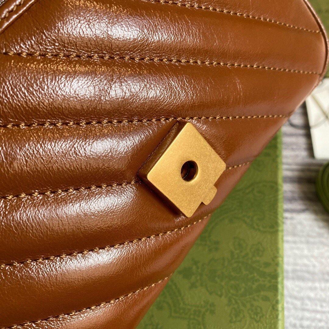 Gucci 446744 GG Marmont Matelassé Mini Bag Brown