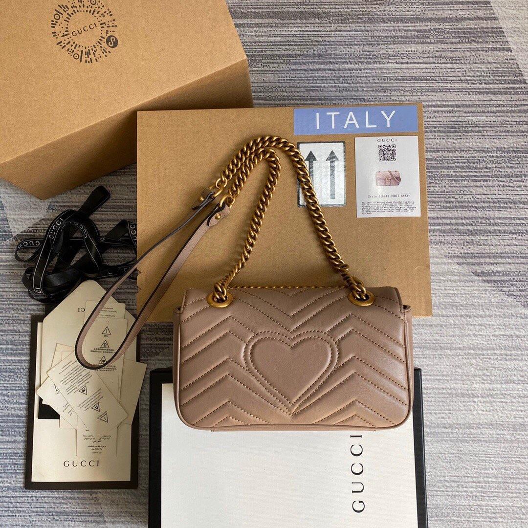 Gucci 446744 GG Marmont Matelassé Mini Bag Light Pink