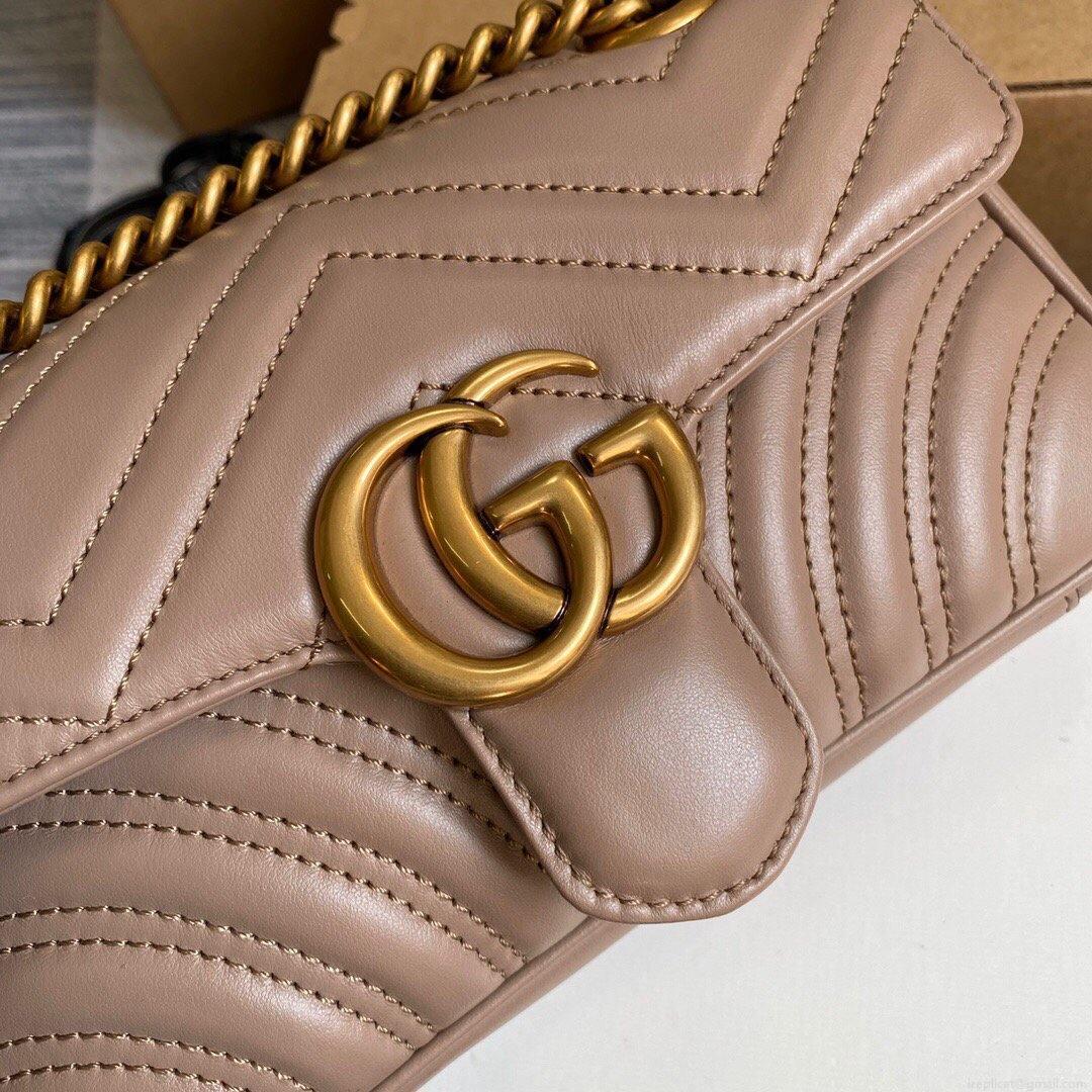 Gucci 446744 GG Marmont Matelassé Mini Bag Light Pink