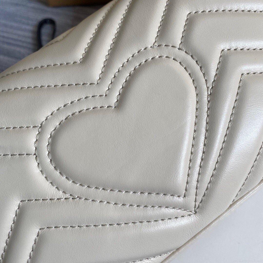 Gucci 446744 GG Marmont Matelassé Mini Bag White
