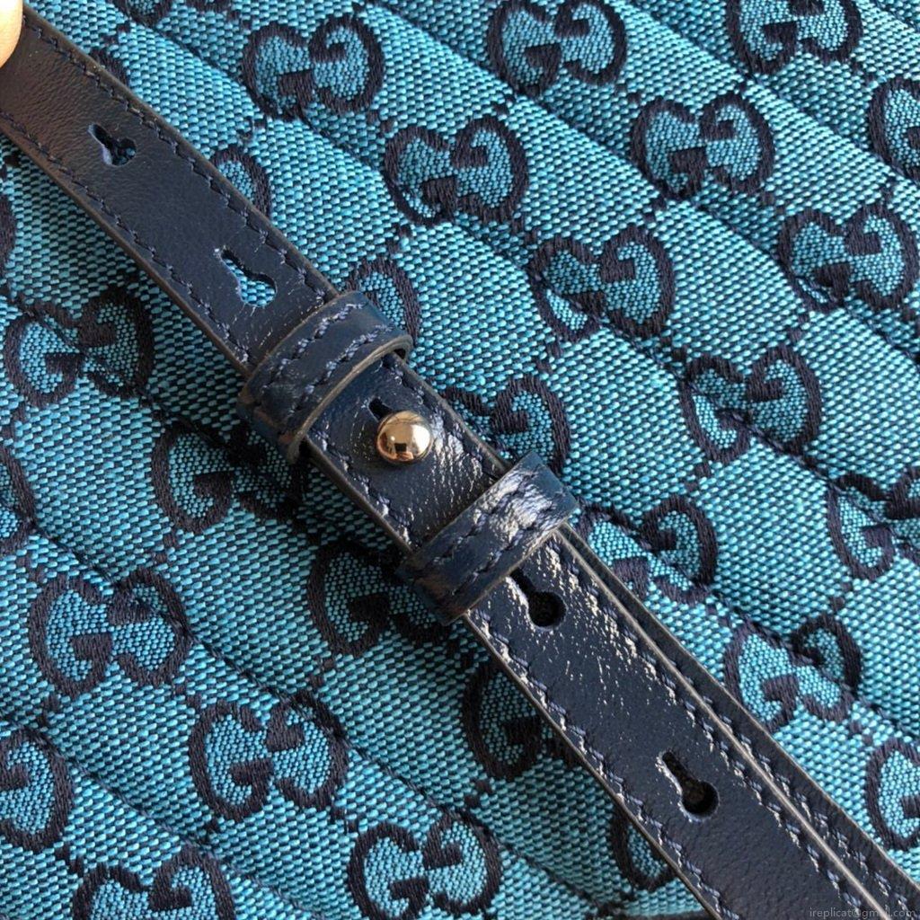 Gucci 447632 GG Marmont Multicolour Small Shoulder Bag Blue