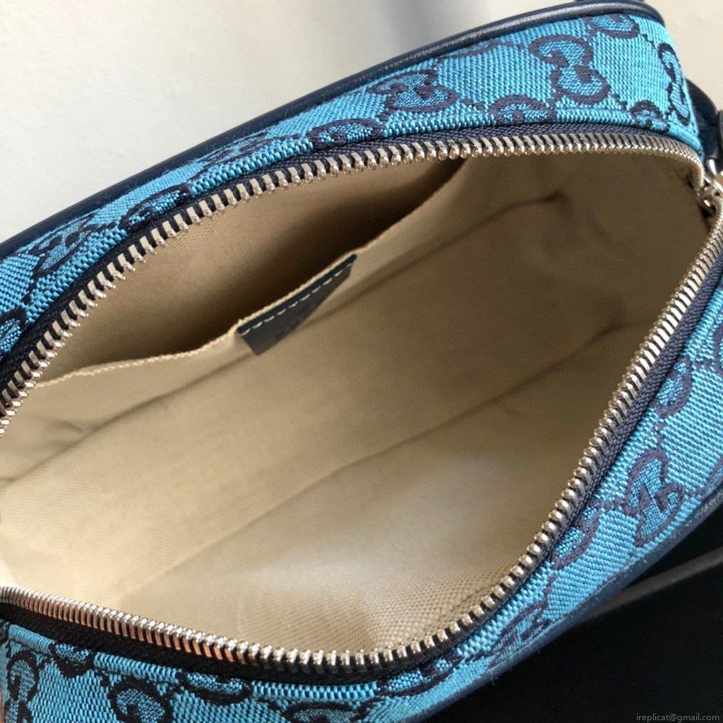 Gucci 447632 GG Marmont Multicolour Small Shoulder Bag Blue