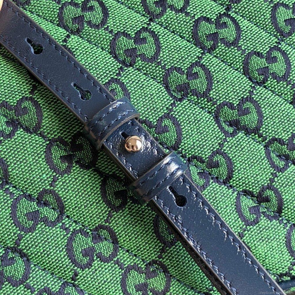 Gucci 447632 GG Marmont Multicolour Small Shoulder Bag Green