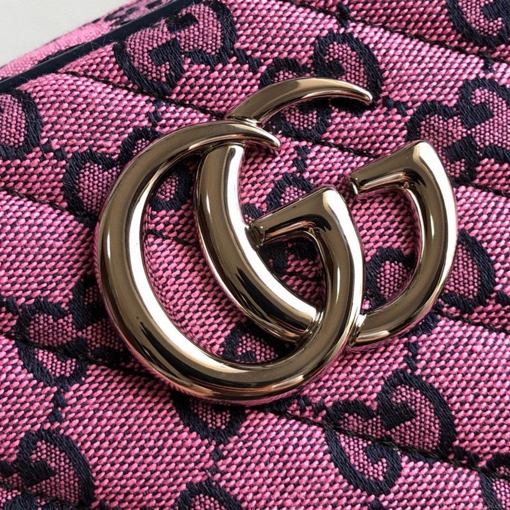 Gucci 447632 GG Marmont Multicolour Small Shoulder Bag Purple