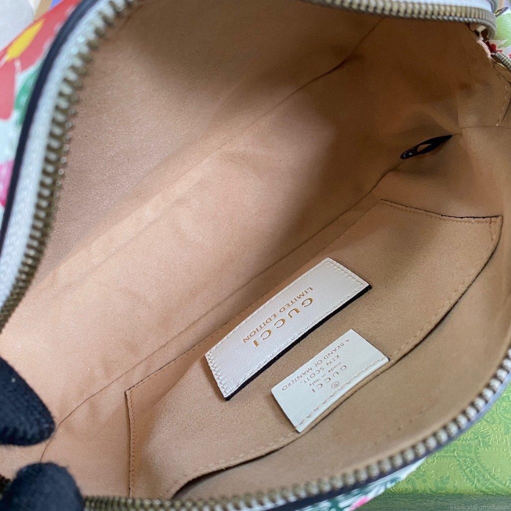 Gucci 447632 GG Marmont Multicolour Small Shoulder Bag White