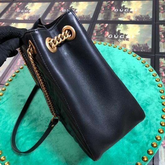 Gucci 453569 GG Marmont Matelassé Shoulder Bag Black
