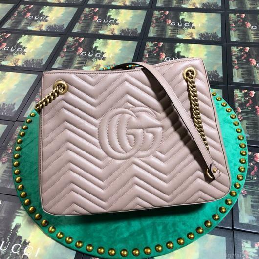 Gucci 453569 GG Marmont Matelassé Shoulder Bag Light Pink