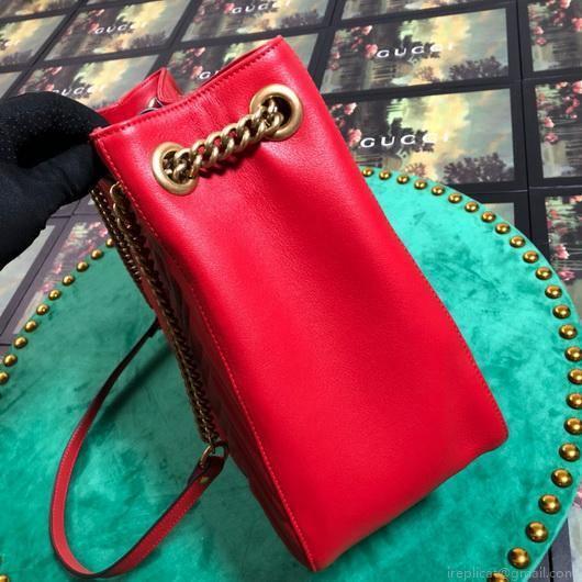Gucci 453569 GG Marmont Matelassé Shoulder Bag Red