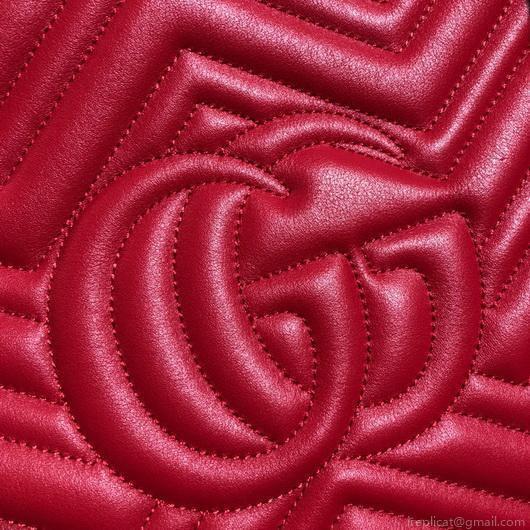 Gucci 453569 GG Marmont Matelassé Shoulder Bag Red