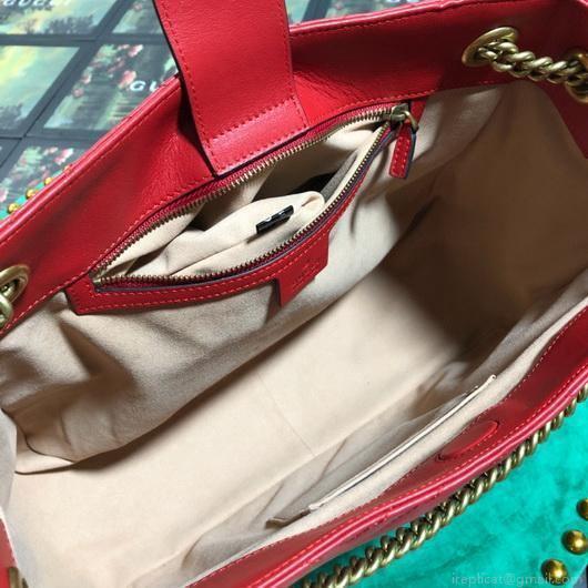Gucci 453569 GG Marmont Matelassé Shoulder Bag Red