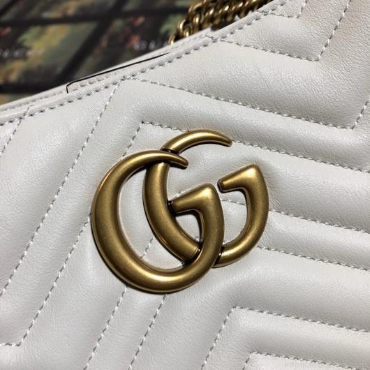 Gucci 453569 GG Marmont Matelassé Shoulder Bag White