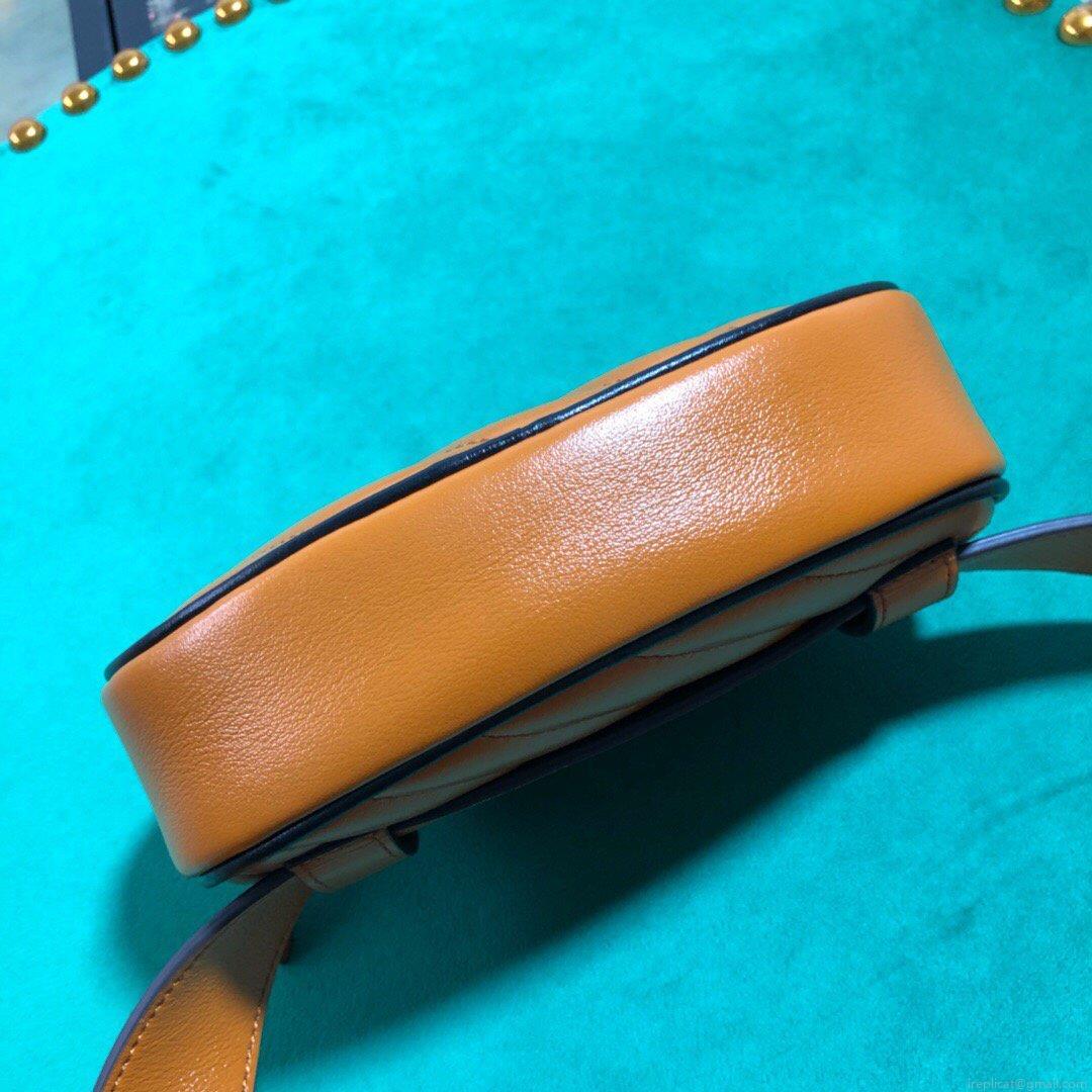 Gucci 476434 GG Marmont Matelassé Leather Belt Bag Brown