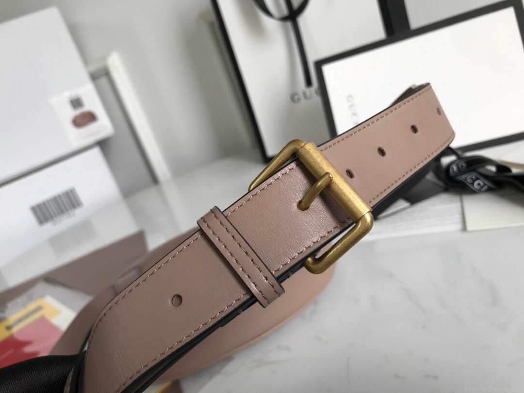 Gucci 476434 GG Marmont Matelassé Leather Belt Bag Light Pink
