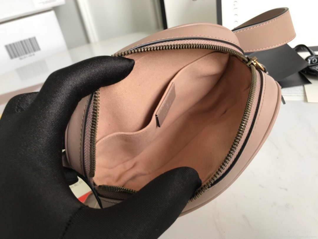 Gucci 476434 GG Marmont Matelassé Leather Belt Bag Light Pink