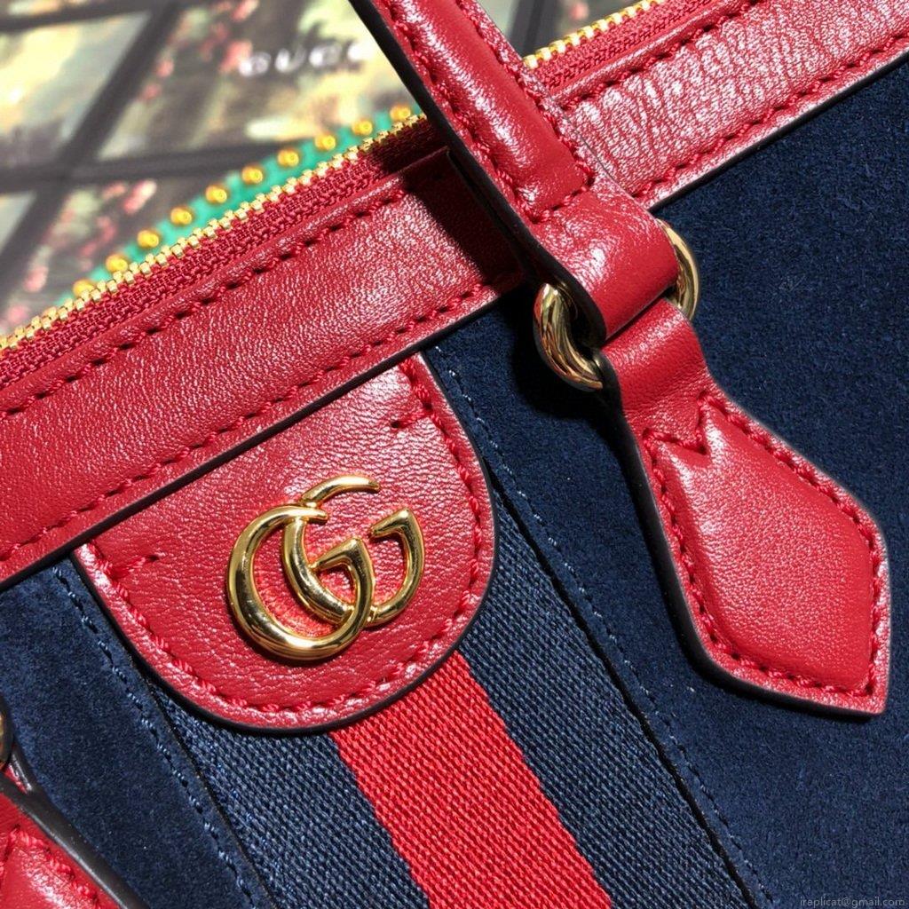 Gucci 524537 Gucci Ophidia GG Medium Tote Shoulder Bag Navy blue