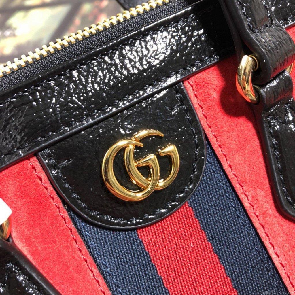 Gucci 524537 Gucci Ophidia GG Medium Tote Shoulder Bag Red