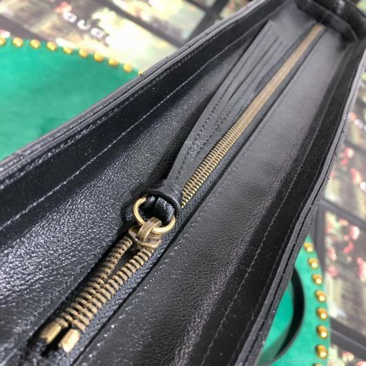Gucci 524578 GG Marmont Matelassé Shoulder Bag Black
