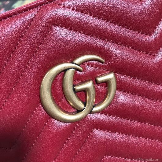 Gucci 524578 GG Marmont Matelassé Shoulder Bag Red