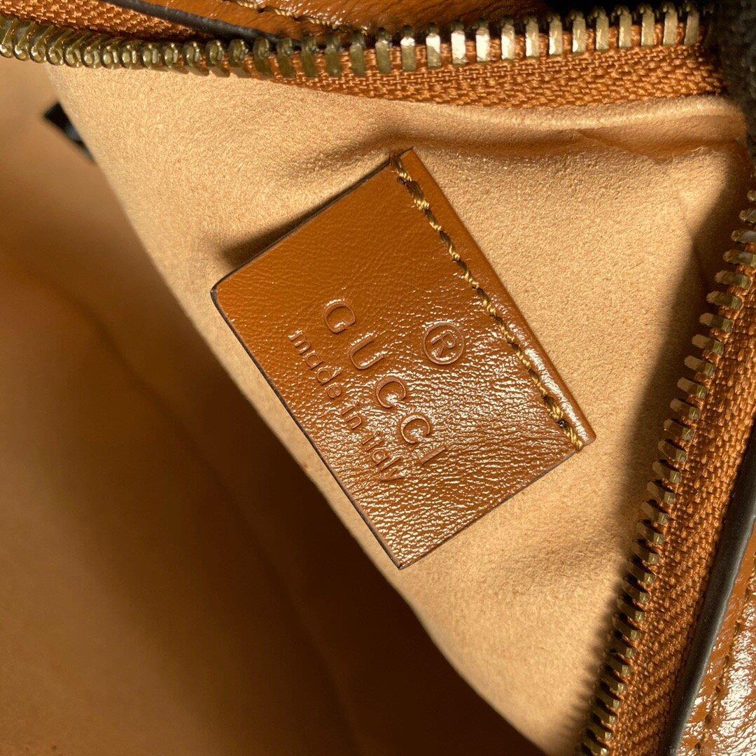 Gucci 550154 GG Marmont Mini Round Shoulder Bag Brown