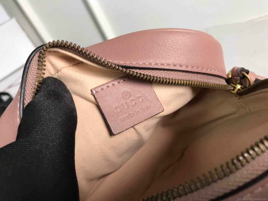Gucci 550154 GG Marmont Mini Round Shoulder Bag Light Pink