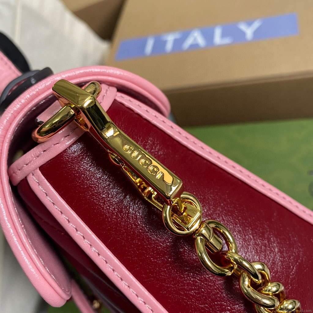 Gucci 583571 GG Marmont Multicolour mini top handle bag Wine Red