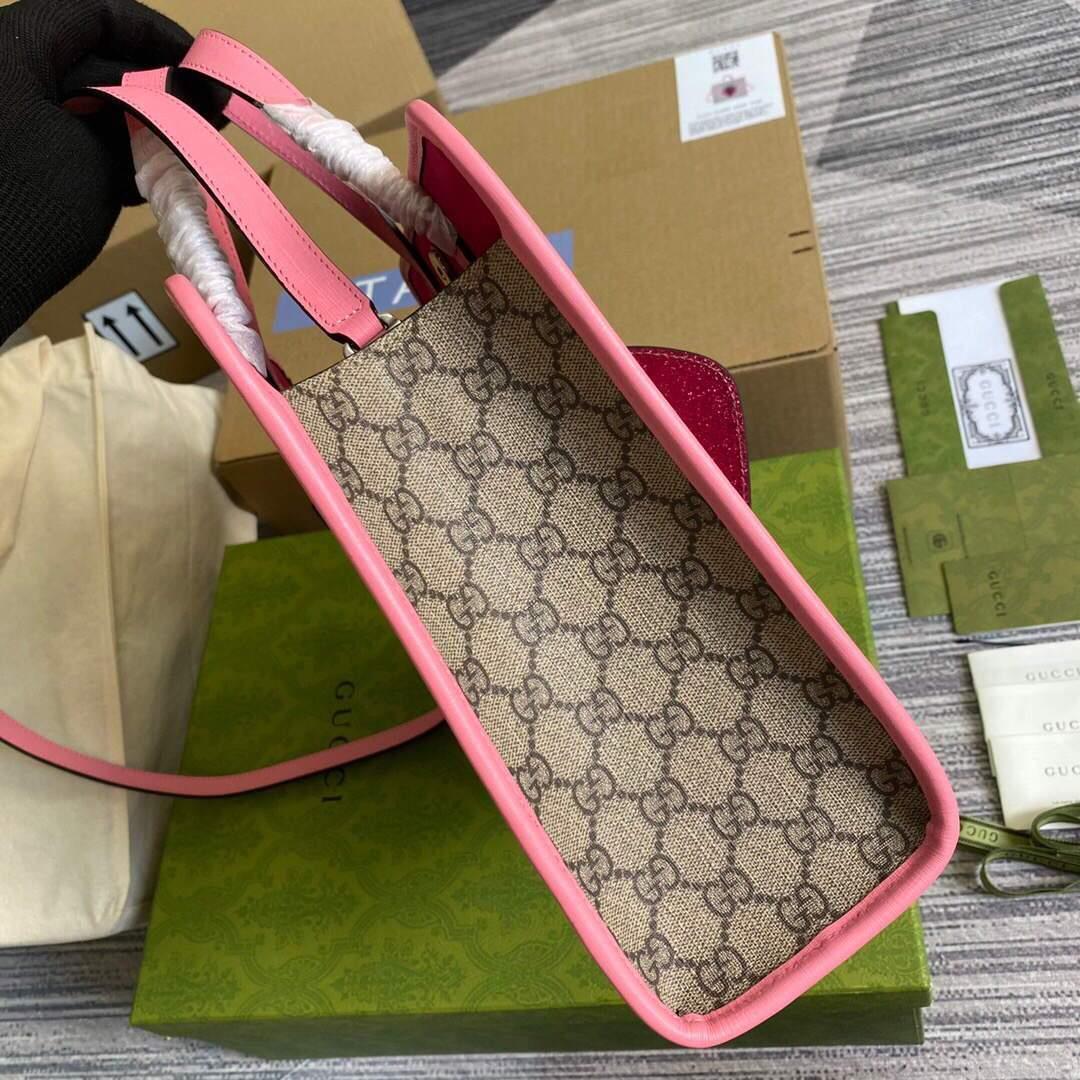 Gucci 612992 GG Medium Ophidia Tote Shoulder Bag Pink