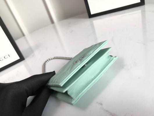 Gucci 625693 GG Marmont Card Case Wallet Green