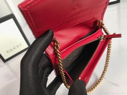Gucci 625693 GG Marmont Card Case Wallet Red