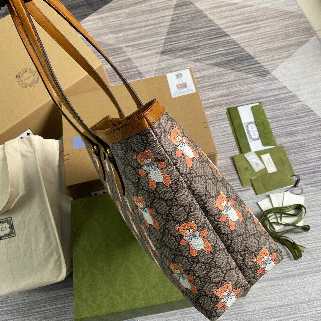 Gucci 631685 Ophidia GG KAI Medium Tote Bag Tan