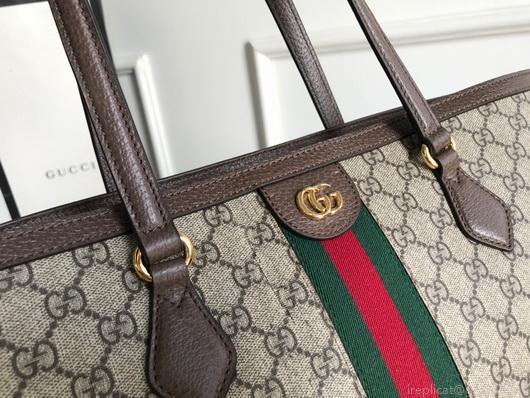 Gucci 631685 Ophidia GG Medium Tote Green and red Web