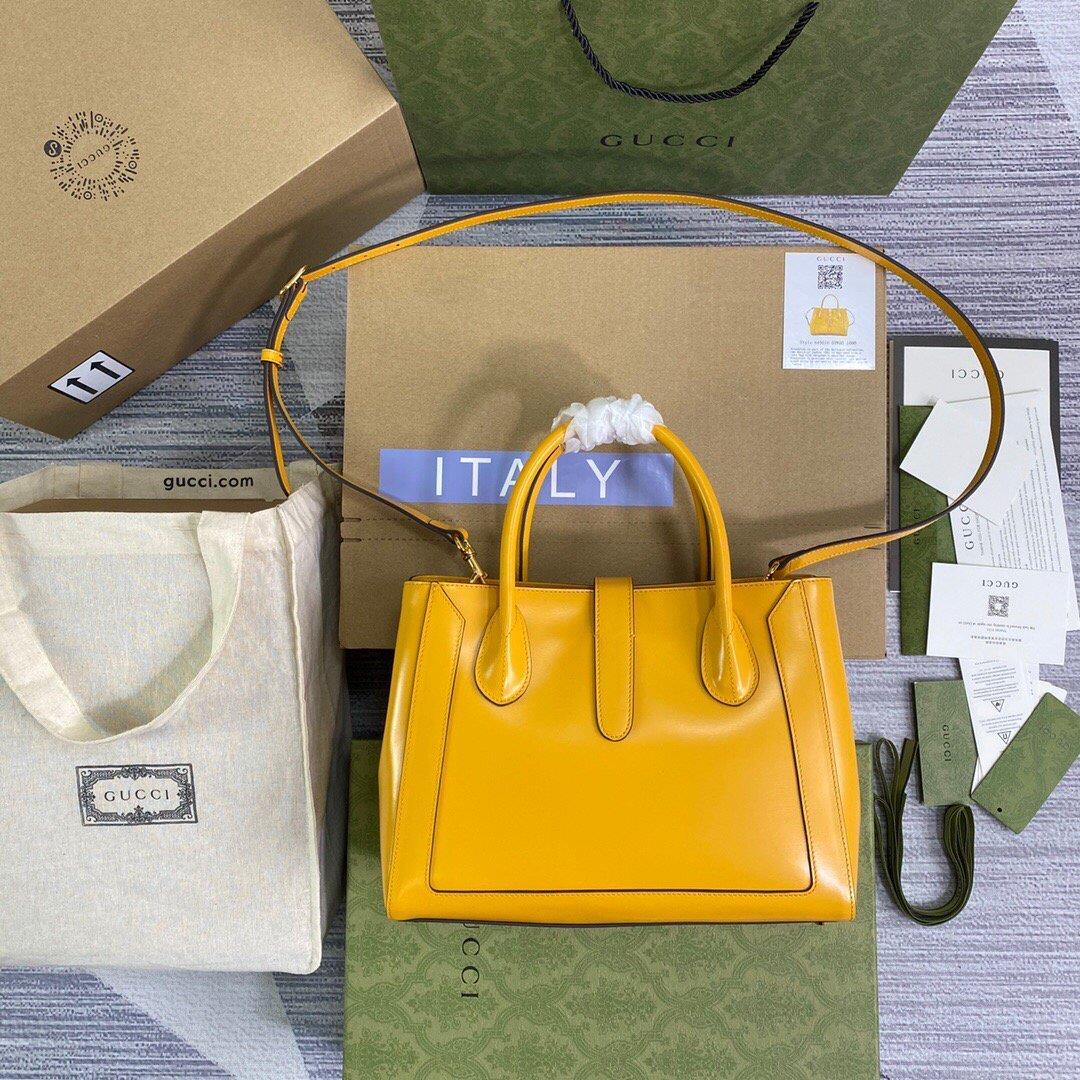 Gucci 649016 Gucci Jackie 1961 Medium Tote Bag Yellow