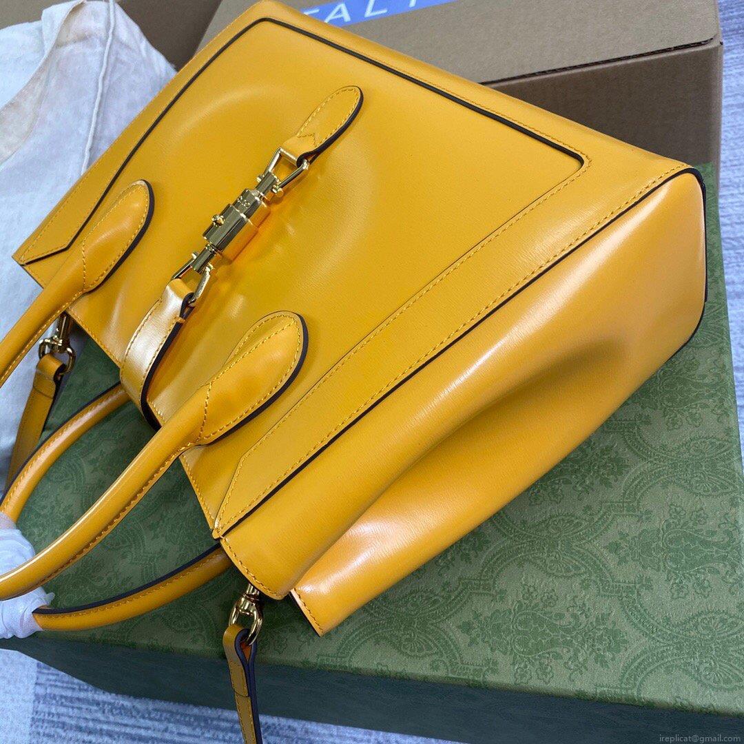 Gucci 649016 Gucci Jackie 1961 Medium Tote Bag Yellow