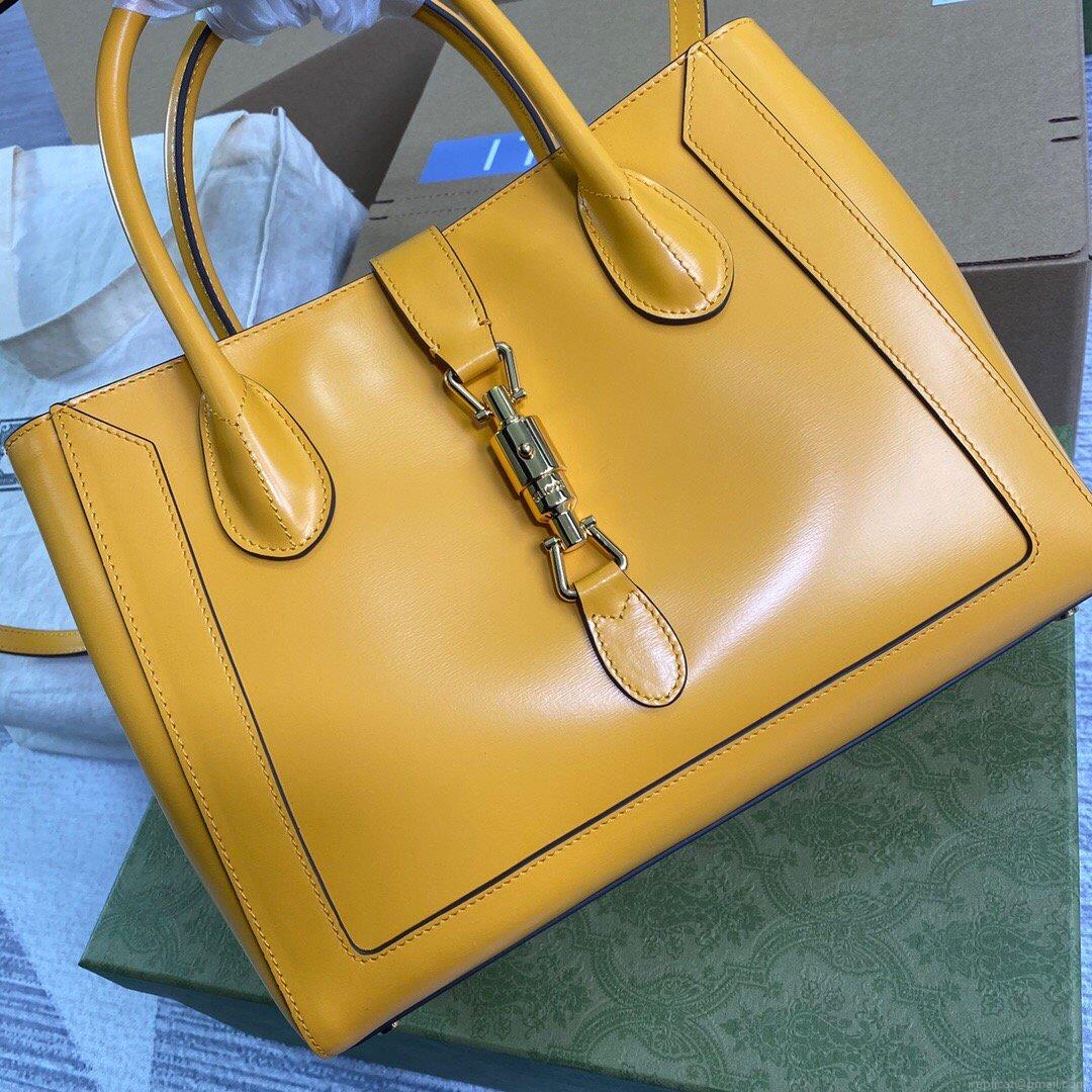 Gucci 649016 Gucci Jackie 1961 Medium Tote Bag Yellow