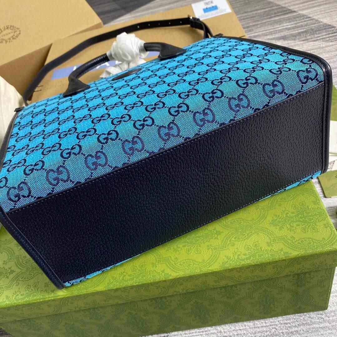 Gucci 659983 GG Multicolour Small Tote Bag Blue