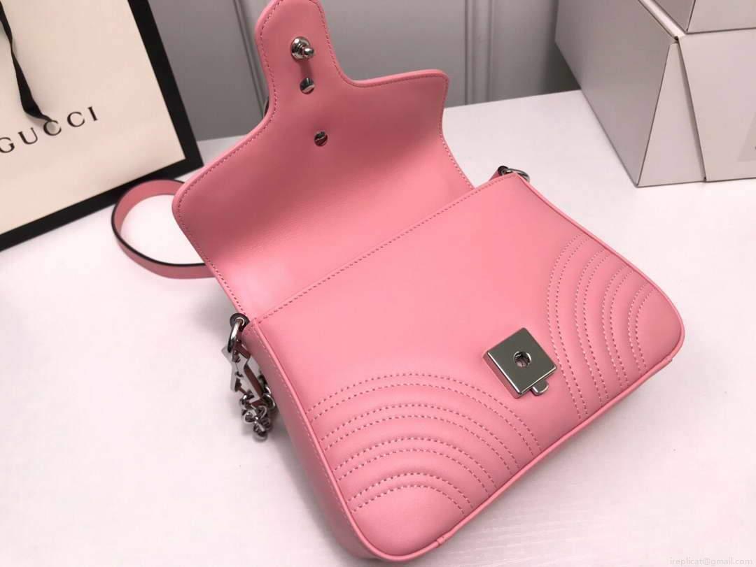 Gucci ‎547260 GG Marmont Mini Top Handle Bag Pink
