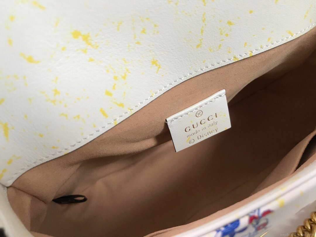 Gucci ‎547260 GG Marmont Mini Top Handle Bag White and printer