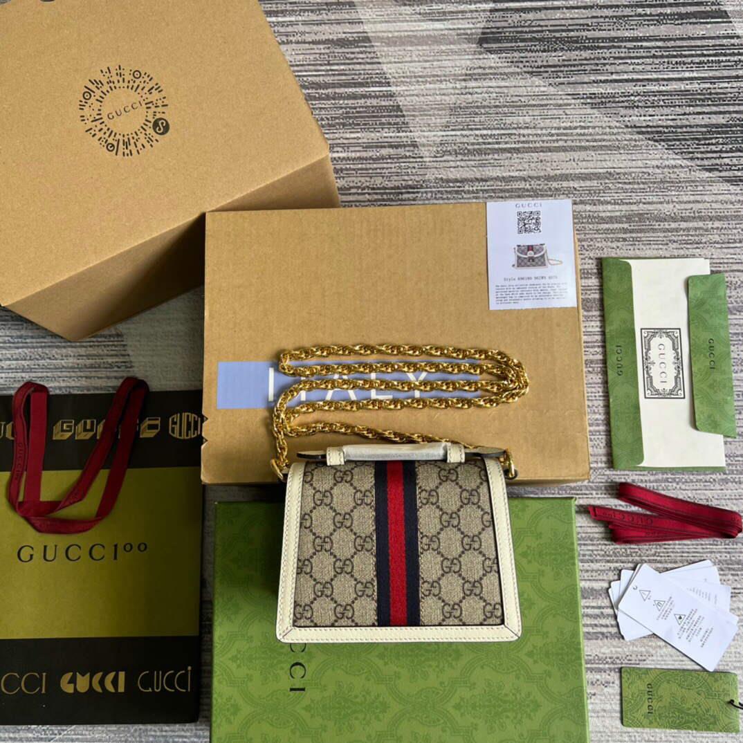 Gucci 696180 Ophidia GG Mini Shoulder Bag White