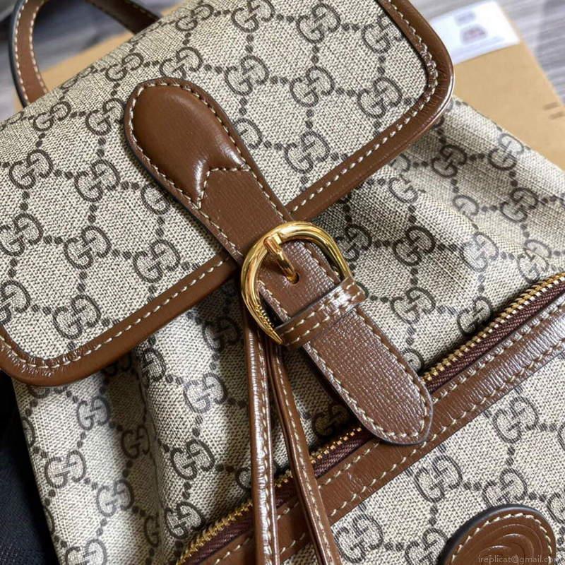Gucci 674147 Backpack with Interlocking G Beige and ebony