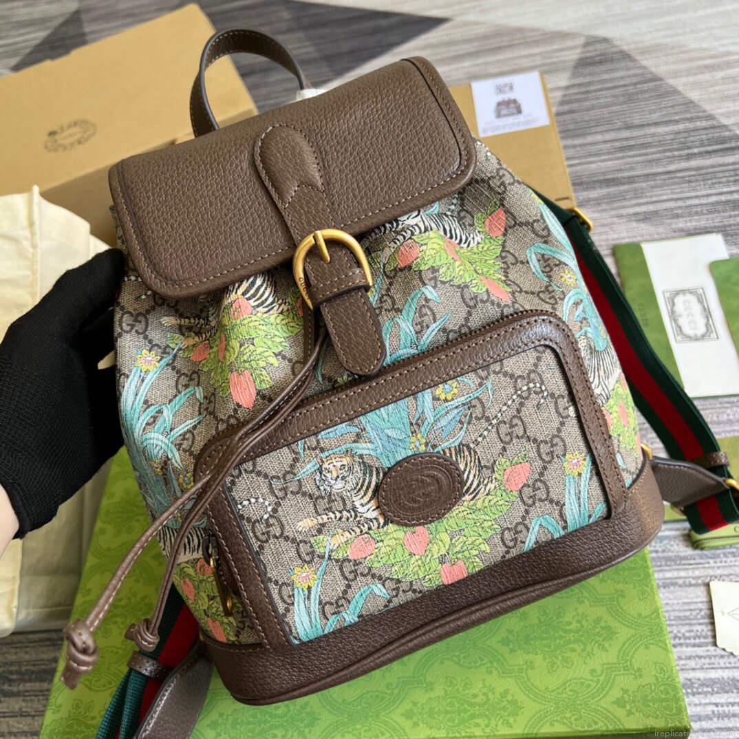 Gucci 674147 Backpack with Interlocking G Brown